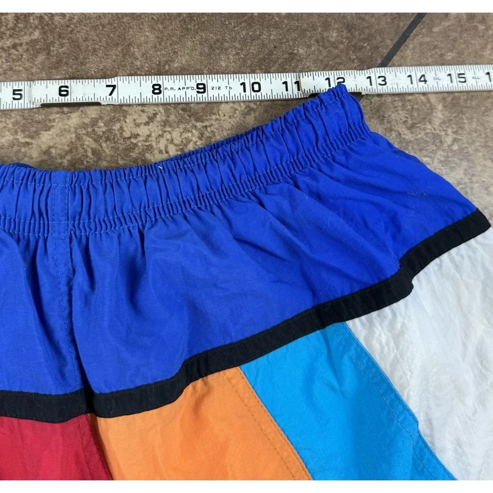 Vintage Color Block Hobie Mens Swimsuit 90s Swim Shorts Blue Multicolor Medium - Picture 7 of 9